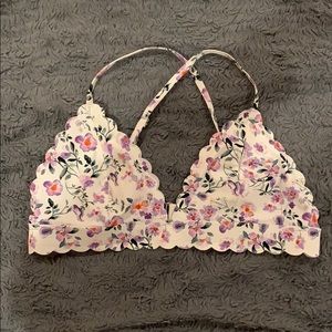 Floral Scallop Cut Bathing Suit Top